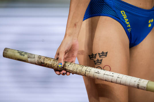 The hand of Angelica Bengtsson of Sweden
