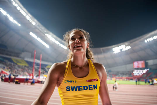 Angelica Bengtsson of Sweden celebrates