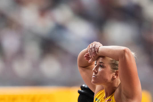 Fanny Roos of Sweden looks dejected when competing in