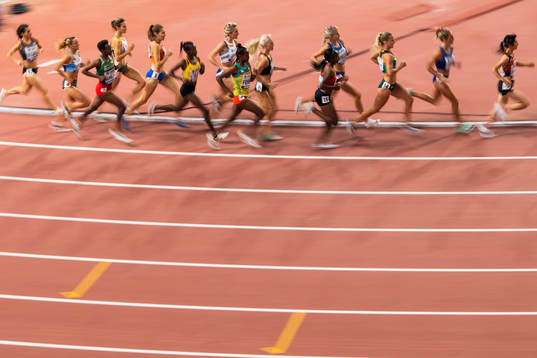 Karoline Bjerkeli Grøvdal of Norway (seventh from the left)