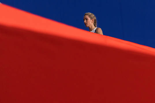 Karoline Bjerkeli Grøvdal of Norway looks dejected
