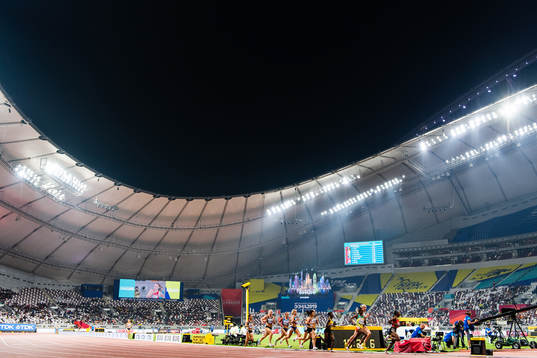 General view of Khalifa International Stadium in women's