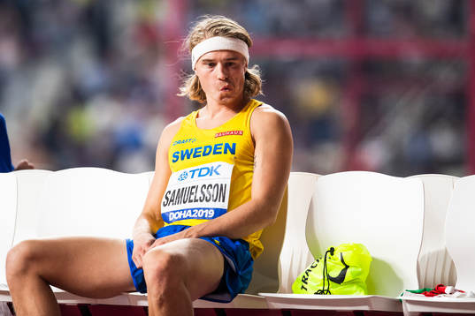 Fredrik Samuelsson of Sweden looks dejected when