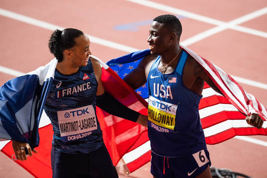 Pascal Martin-Lagarde of France (bronze) and Grant Holloway