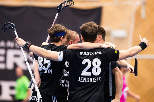 Linköpings Matej Jendrisak jublar med lagkamrater