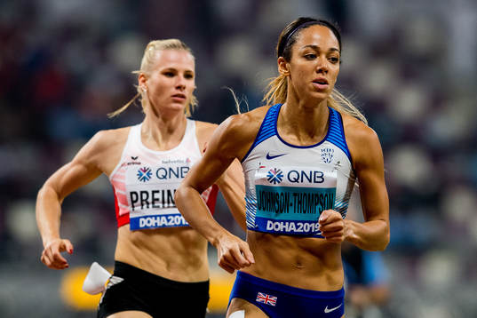Katarina Johnson-Thompson of Great Britain and Verena