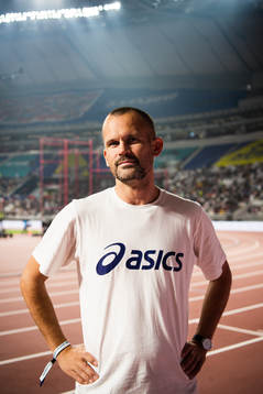 Former high jumper Stefan Holm of Sweden poses for a