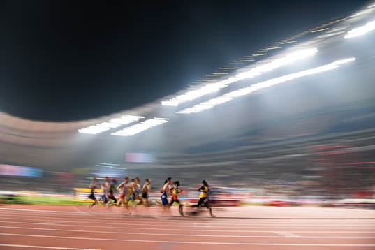 A pan shot of Jakob Ingebrigtsen of Norway in the men's