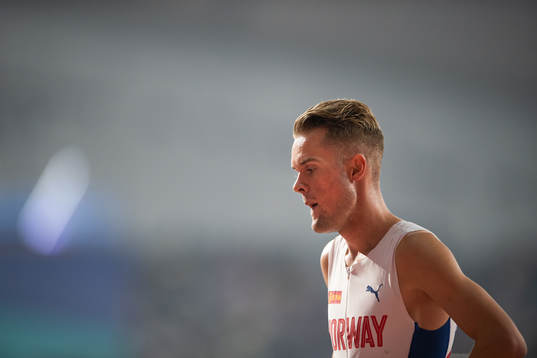 Filip Ingebrigtsen of Norway looks dejected