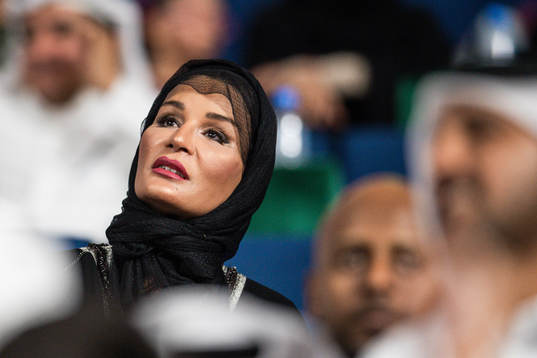 H.H Sheikha Moza Bint Nasser Al Missned in the stands