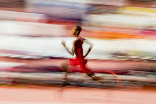 Mutaz Essa Barshim of Qatar competes to clear 2,37 m and