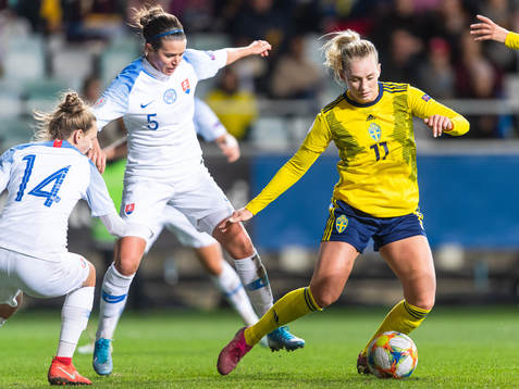 Alexandra Biroova of Slovakia and Stina Blackstenius of