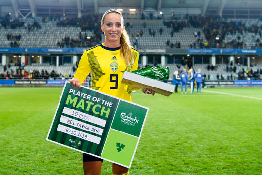 Kosovare Asllani of Sweden is awarded ”Player of the
