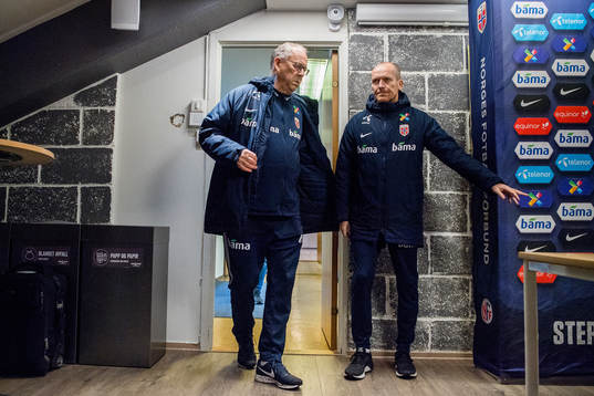Lars Lagerbäck, head coach of Norway, and Svein Graff,
