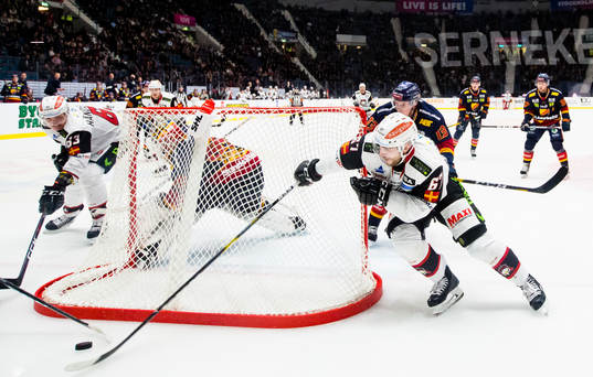 Malmö Redhawks Konstantin Komarek oroar bakom Djurgårdens