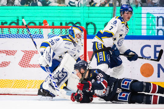 Leksands målvakt Janne Juvonen och Linköpings Robin
