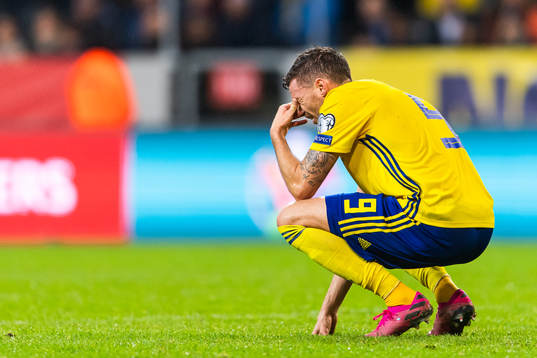 Marcus Berg of Sweden looks dejected