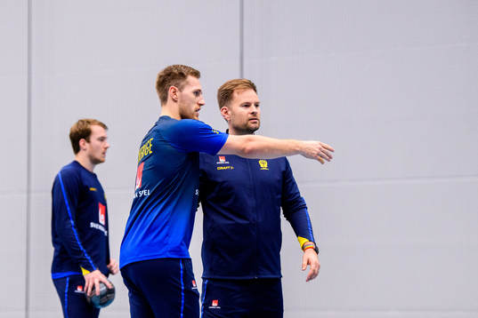 Albin Lagergren och förbundskapten Kristjan Andresson