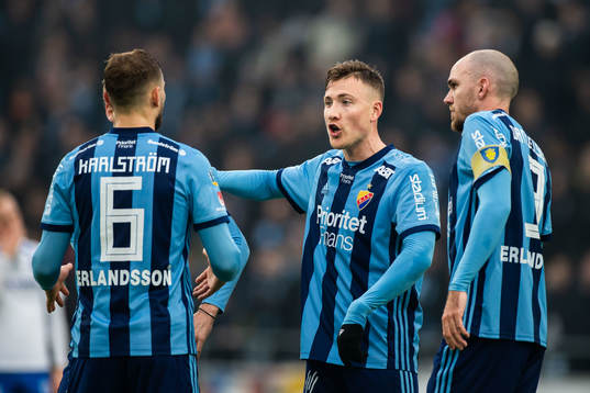 Djurgårdens Jesper Karlström, Fredrik Ulvestad och Marcus