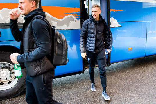 Sören Rieks of Malmö FF arrives at their hotel