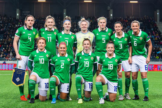 The starting eleven of Northern Ireland, from the top left;