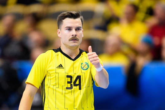 Sävehofs Sebastian Karlsson gör tummen upp