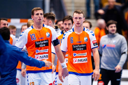Kristianstads Olafur Gudmundsson och Philip Henningsson