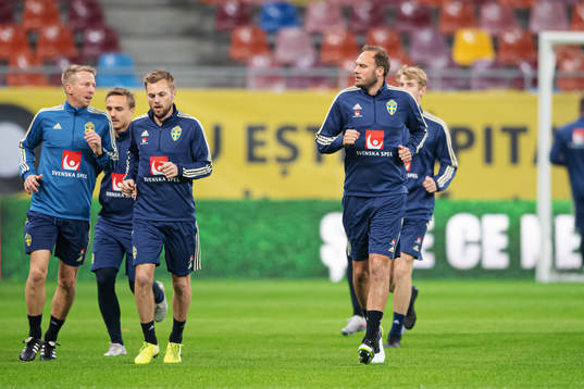 Sebastian Larsson and Andreas Granqvist of the Swedish