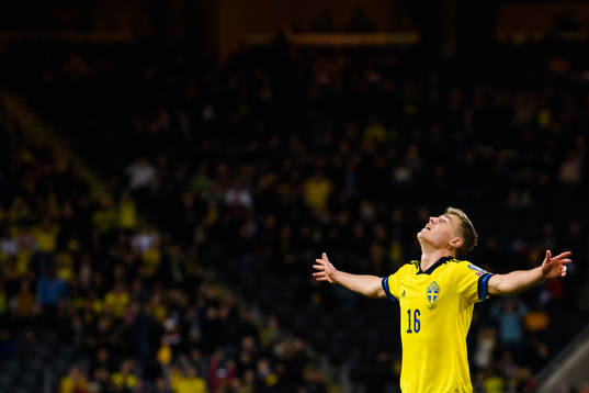 Mattias Svanberg of Sweden celebrates