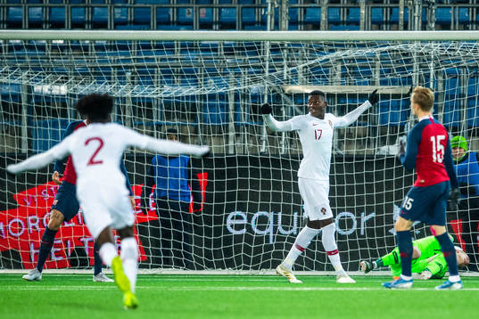 Rafael Leao of Portugal celebrates the 0-1 goal by Fabio