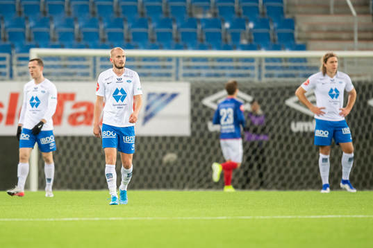 Eirik Hestad of Molde looks dejected