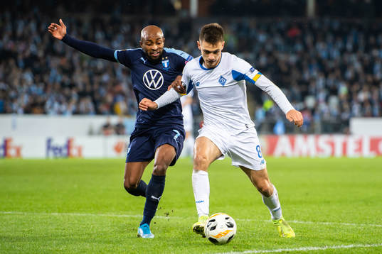 Fouad Bachirou of Malmö FF and Volodymyr Shepeliev of