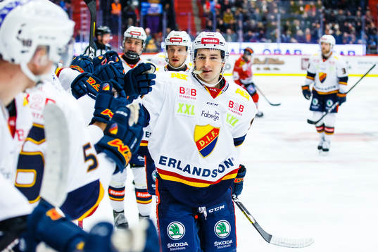 Djurgårdens Michael Haga jublar