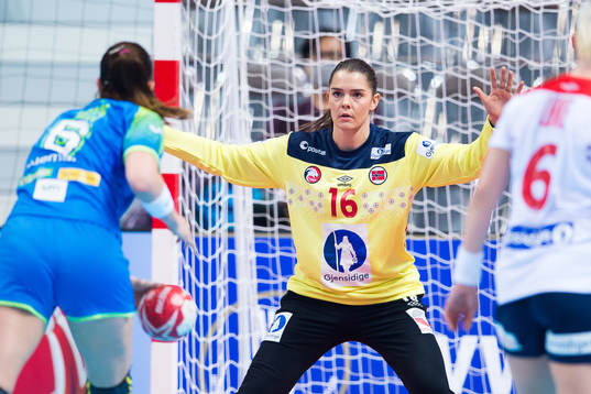 Goalkeeper Andrea Austmo Pedersen of Norway