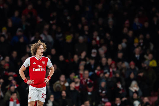 David Luiz of Arsenal looks dejected