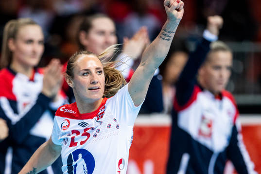 Camilla Herrem of Norway celebrates