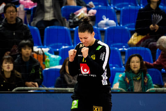 Goalkeeper Filippa Idehn of Sweden celebrates