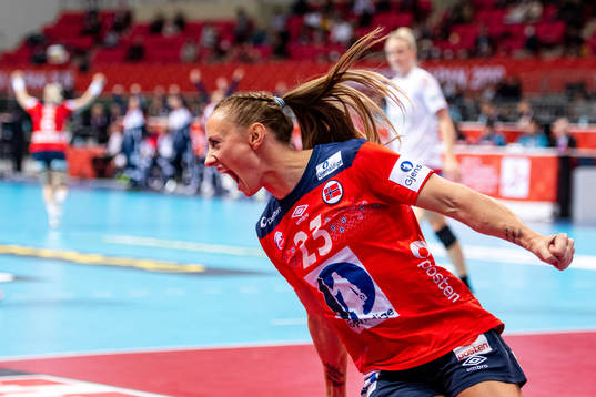 Camilla Herrem of Norway celebrates