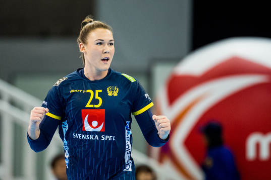 Mikaela Mässing of Sweden celebrates