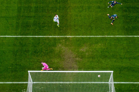 Zlatko Tripic of Viking celebrates