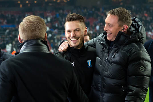 Markus Rosenberg of Malmö FF and Kim Källström