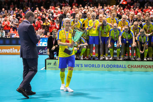 Anna Wijk of Sweden celebrates with the trophy
