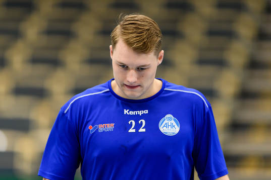 Alingsås Axel Franzen före handbollsmatchen i