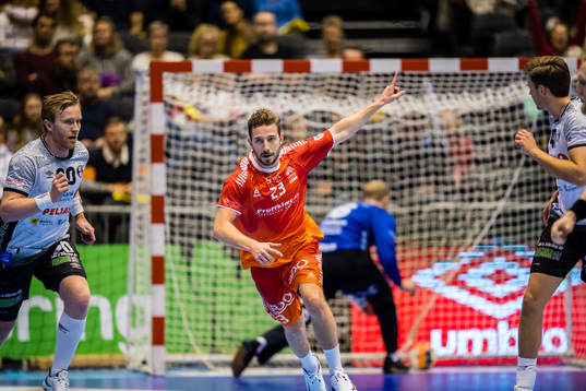 Stian Andre Brevik of Haslum celebrates