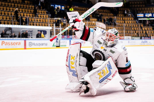 Frölundas målvakt Niklas Rubin jublar
