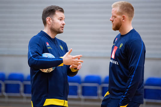 Förbundskapten Kristjan Andresson och Jim Gottfridsson