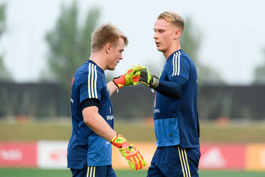 Goalkeepers Isak Pettersson and Pontus Dahlberg