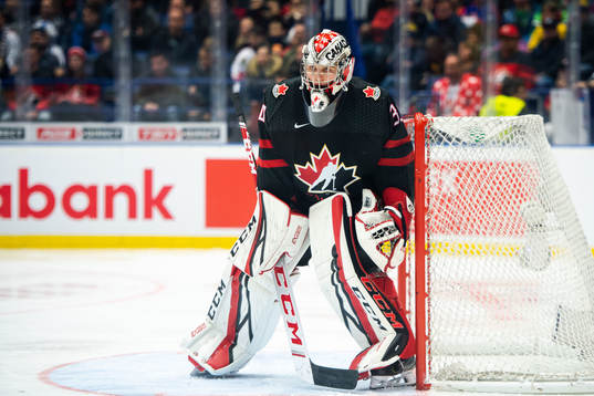 Goalkeeper Joel Hofer of Canada