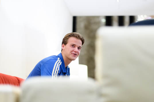 Augusti Erlingmark of Sweden is being interviewed