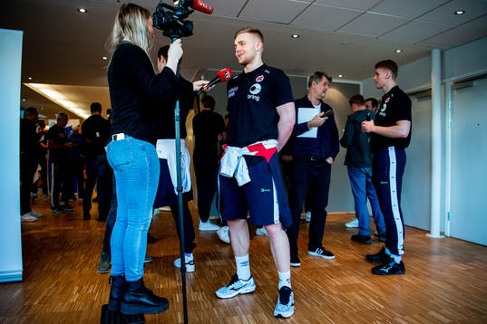 Tom Kåre Nikolaisen of Norway is being interviewed by